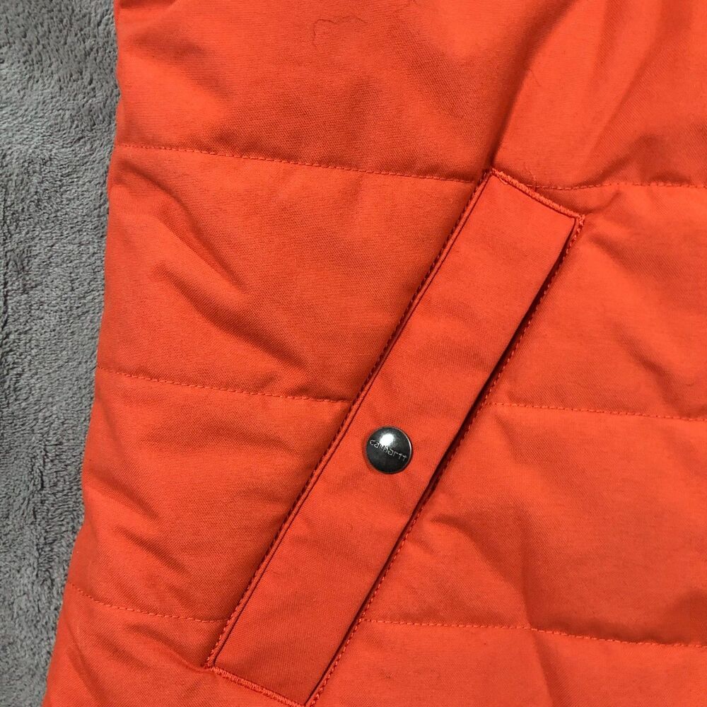 Carhartt Sherpa Lined Utility Vest Womens Orange Size Large 12/14 Reversible - Picture 4 of 10